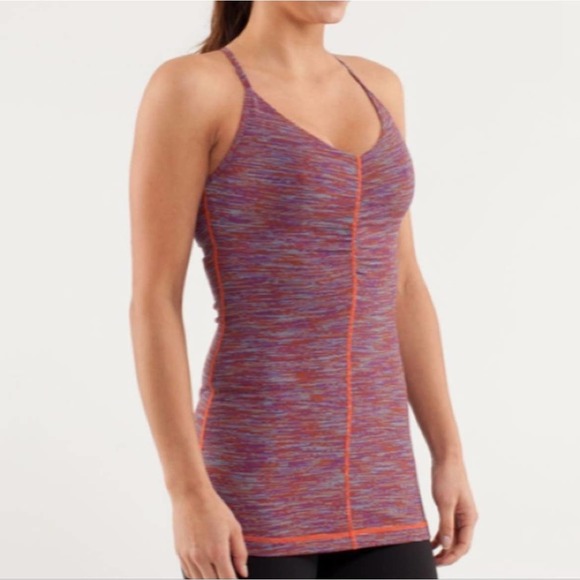 Lululemon Open Your Heart Pink Purple Black Space Dye Tank Top Bra Size 4 - Picture 10 of 10